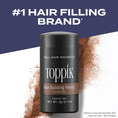 Fibras Capilares Toppik Auburn, 12 G, Para Hombres Y Mujeres