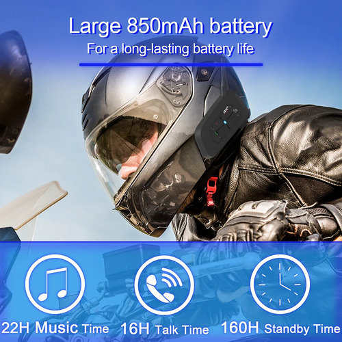 Auriculares Bluetooth Con Intercomunicador Para Casco De Mot