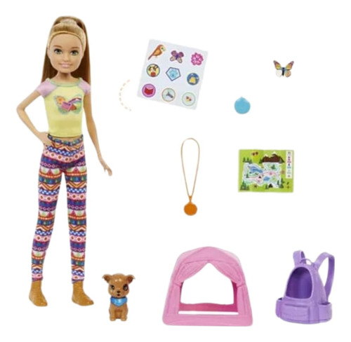 Boneca Barbie Camping Stacie & Pet Original