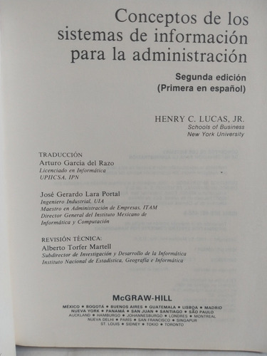 Conceptos De Los Sistemas De Información Para La Administrac (Usado)