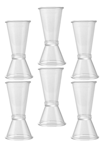 Vaso Medidor Jigger De Plástico Con Doble Punta, 6 Unidades