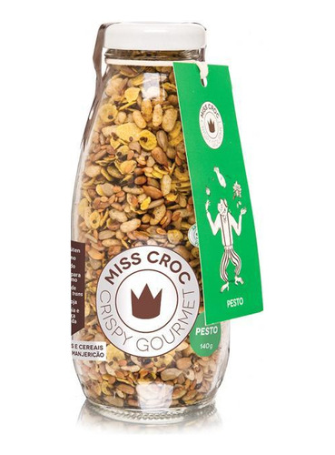 Kit 6x: Granola Crispy Pesto Garrafa Miss Croc 140g