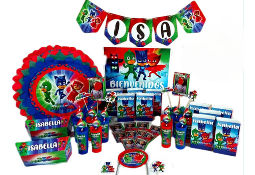 Cumpleaños Heroes En Pijamas X10 Unidades