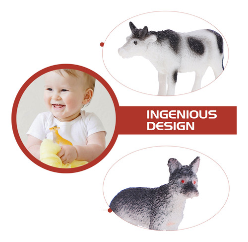 12 Peças De Brinquedo De Plástico Com Figuras De Animais De