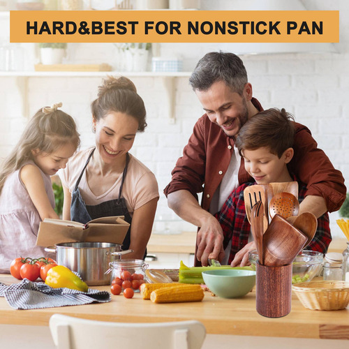 9 Cucharas De Madera Para Cocinar, Utensilios De Madera Para