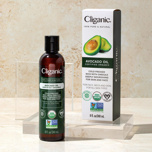 Aceite De Aguacate Cliganic 100% Orgánico Puro, 240 Ml, Para