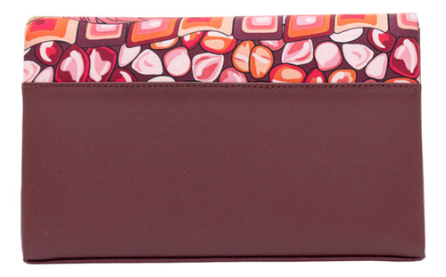 Bolsa Crossbody Hook Pineda Covalin Diseño Máscara De Jade Color Vino Rojo