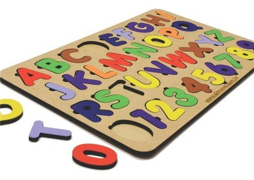 Tabuleiro Alfabeto+ Números Brinquedo Educativo Cognitivo