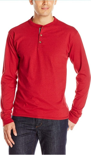 Playera Caballero Extra 3x 54-56 Hanes Beefy Henley Soft 