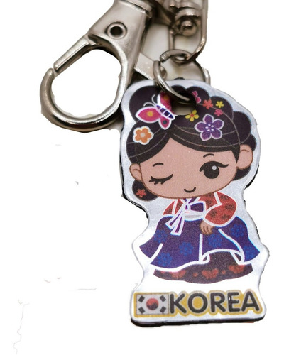 Artesanía Coreana Llavero Korea Realeza Metálico 3 Piezas.