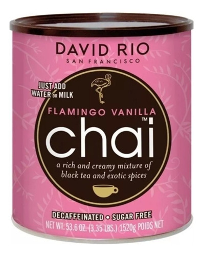 Te Chai David Rio Flamingo Vanilla Sin Azúcar Cafeina 1.52kg