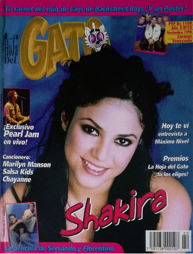 Revista La Hoja Gato Shakira 1998 |