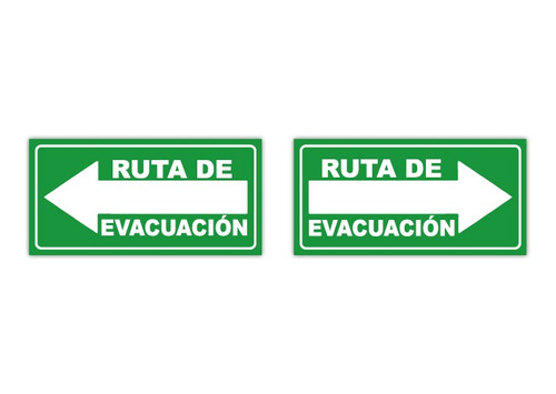 Señalamiento Ruta De Evacuacion 2 Piezas Izquierda Y Derecha