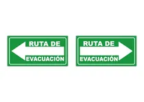 Comprar Señalamiento Ruta De Evacuacion 2 Piezas Izquierda Y Derecha
