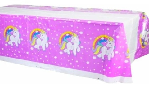Imagen 2 de 2 de Mantel Plástico Decoración Fiesta Cumpleaños Unicornio