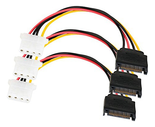 Sata Cable De Alimentacion Adaptador Paquete De 3 Sata 15 P