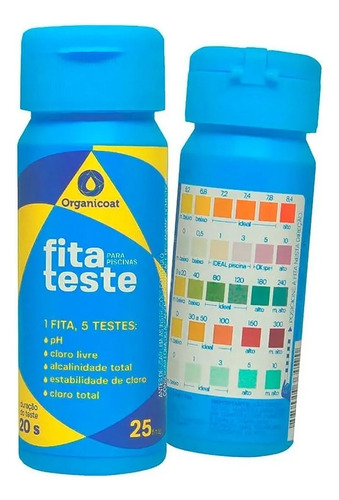 Fita Teste Para Piscina 5 Em 1 (mede Ácido Cianúrico) 25 Fit