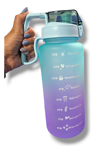 Botella Motivacional Agua Botellon 2 Litros Frases Medidor