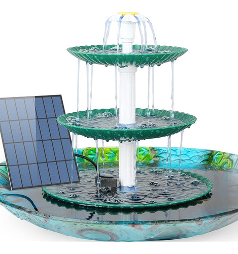 Fuente De Agua Solar De 3 Niveles Para Exteriores, Pequeña C