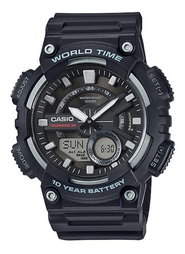 Casio Sports Aeq110w-1av Hora Mundial 3 Alarmas Reloj Hombre