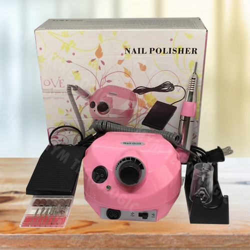 Máquina Pulidora Uñas Nail Polisher Dm-202 Rosada Pedal