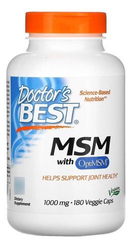 MSM con Optimsm 1000 mg, 180 cápsulas Doctor's Best, utilice sabor natural