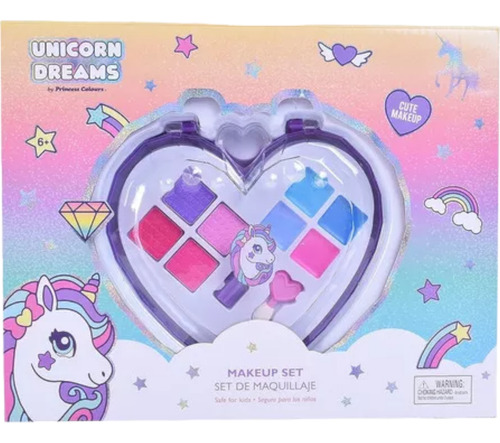 Maquillaje Make Up Forma De Corazón Unicornio Dreams 