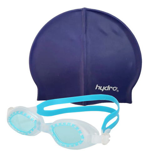 Combo Natacion Antiparras Niños Proyec Gorra Silicona Hydro