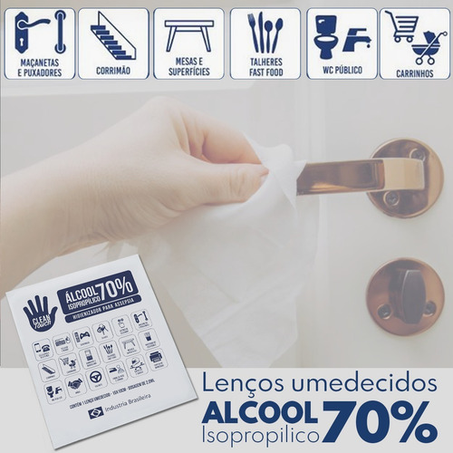 Toalha Umedecida Em Alcool Gel 70% C/10unid
