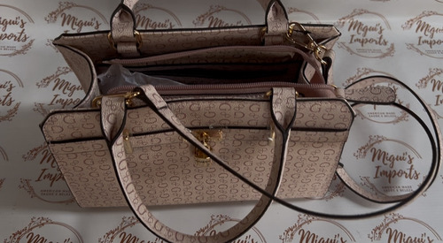 Bolsa Satchel Feminina Guess Luxury Importada | Original Rosa-claro Letras Níquel Rosa-claro