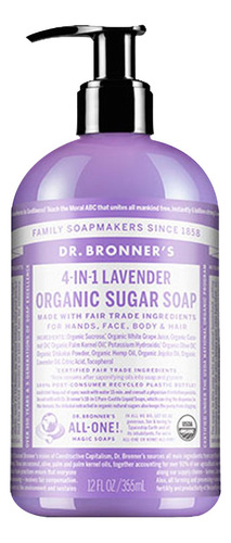 Jabón De Azucar Organico Dr Bronner´s 4 En 1 Lavanda 355 Ml