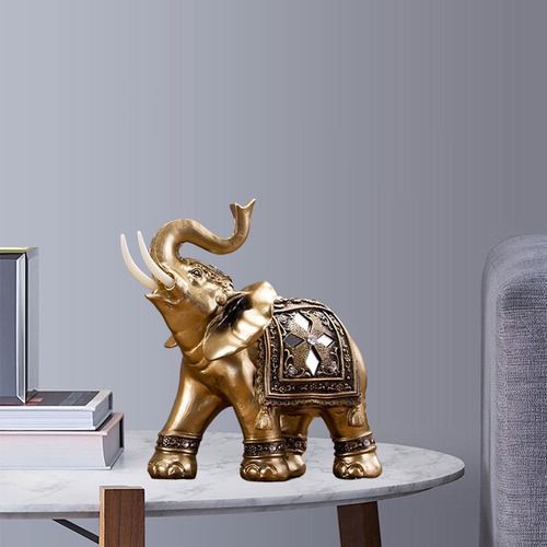 ¡ Estatua De Elefante Dorado Lucky Feng Shui Good Fortune