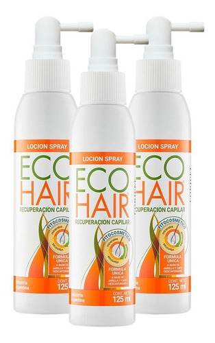 Eco Hair Locion Crecimiento Anticaída X 125 Ml Combo X 3