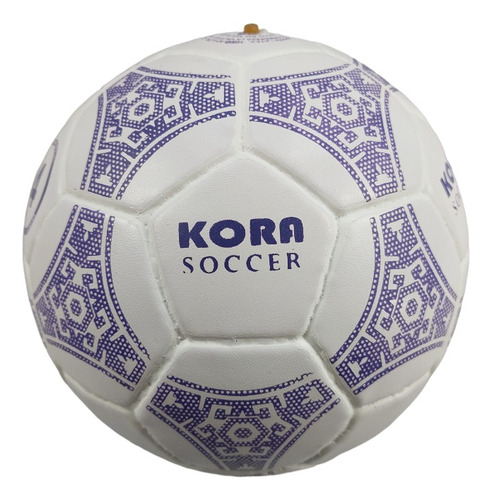 Balón De Fútbol D.e Kora No.4 Vinilsofisticado Morado Color Blanco
