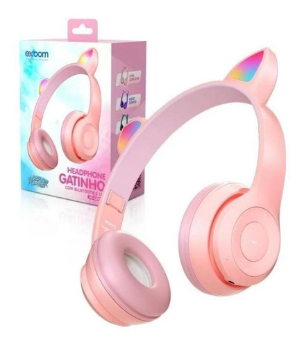 Fone De Gatinho (headphone) Com Led Sem Fio - Roxo Sonho