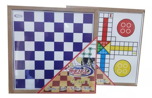 Jogo de Tabuleiro - Coleção de Jogos - Damas Ludo Trilha Sobe e