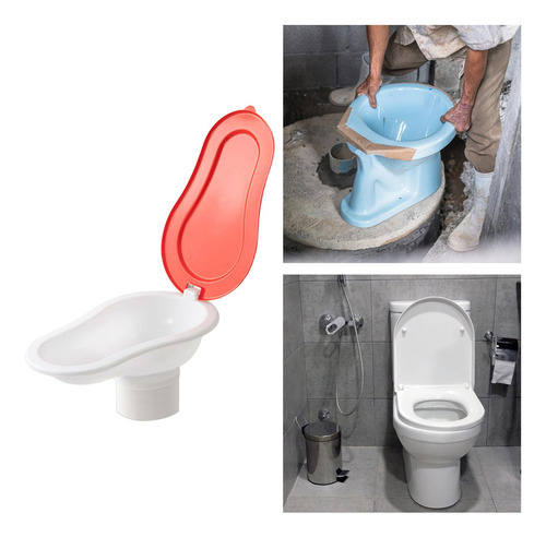 Inodoro Portátil Para Sitio De Construcción, Tapa Roja