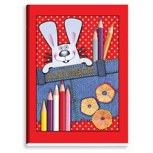 Caderno Brochurão Alibombom 80fls Capa Dura Vermelho