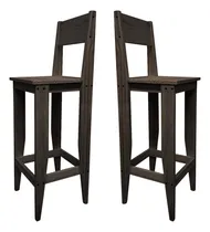 Comprar Combo 2 Banco Silla Bar Respaldo Madera Maciza Alta Sajo Acabado de la estructura Mate Color Nogal
