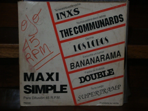 Vinilo Maxi Simple Inxs Los Lobos Supertramp Communards D1