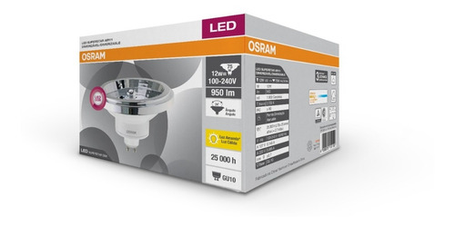 Imagen 5 de 9 de Aplique Riel 1 Mt + 3 Spots Osram Ar111 Led 12w Dimerizable