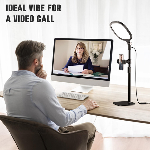 Desk Ring Light Litones Com Suporte E Suporte Para Telefone