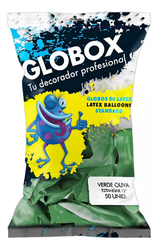 Imagen 1 de 1 de Globos Latex Globox Verde Oliva X 50 U