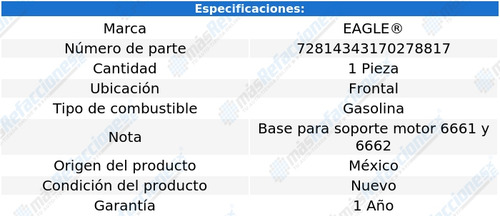 Base Soporte Motor Frontal Volkswagen Cabrio L4 2.0l 92-02