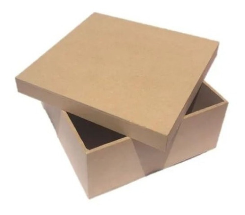 Caja De Madera Regalo Mdf 4.7mm 25x25x10cm De Alto Natural