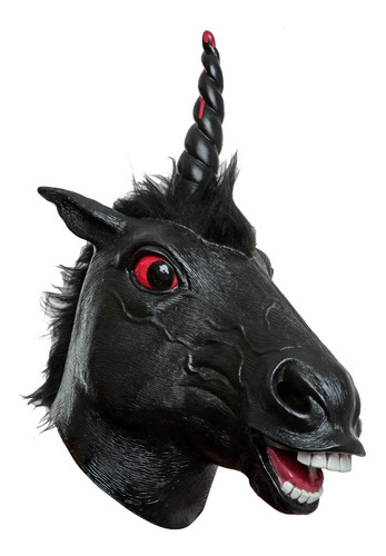 Máscara Halloween Unicornio Negro 26785