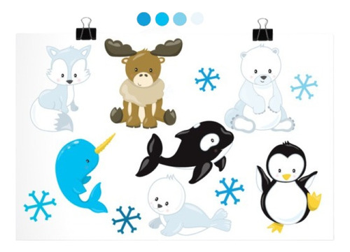 Kit Imágenes Digitales Animales Invierno Arctic Friends