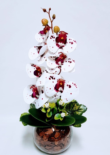 Arranjo Flor De Mesa Orquídeas Brancas Artificiais Com Vaso | Parcelamento  sem juros