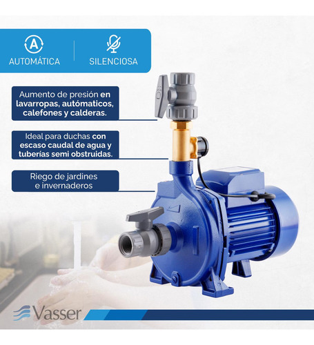Imagen 5 de 9 de Bomba Presurizadora Vasser Qcte22 0.75 Hp Hasta 4 Baños Monofásica 50hz