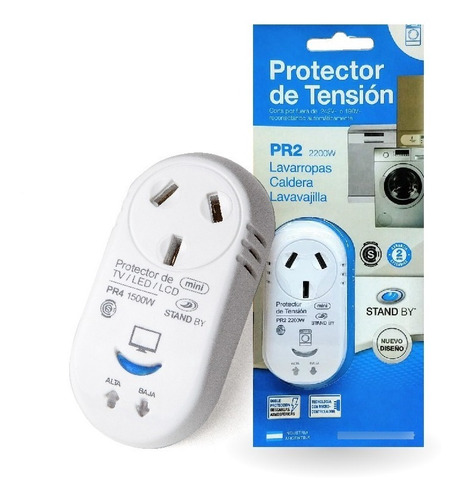 Protector De Tension 2200w P/ Lavarropas  Pr 2 Stand By